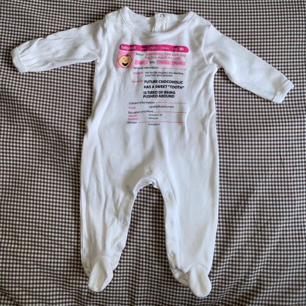 Sara Kety White and Pink Baby One Piece